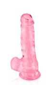 GODE REALISTE JELLY ROSE AVEC TESTICULES 17.5 cm - PURE JELLY