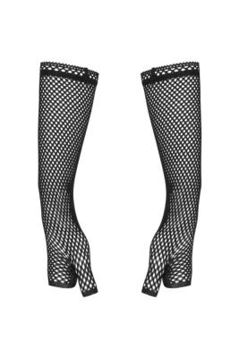 MITAINES LONGUES RESILLE NOIRE "Darkie" - OBSESSIVE