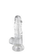 GODE REALISTE JELLY TRANSPARENT AVEC TESTICULES 15.3 cm - PURE JELLY