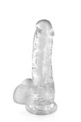 GODE REALISTE JELLY TRANSPARENT AVEC TESTICULES 17.5 cm - PURE JELLY